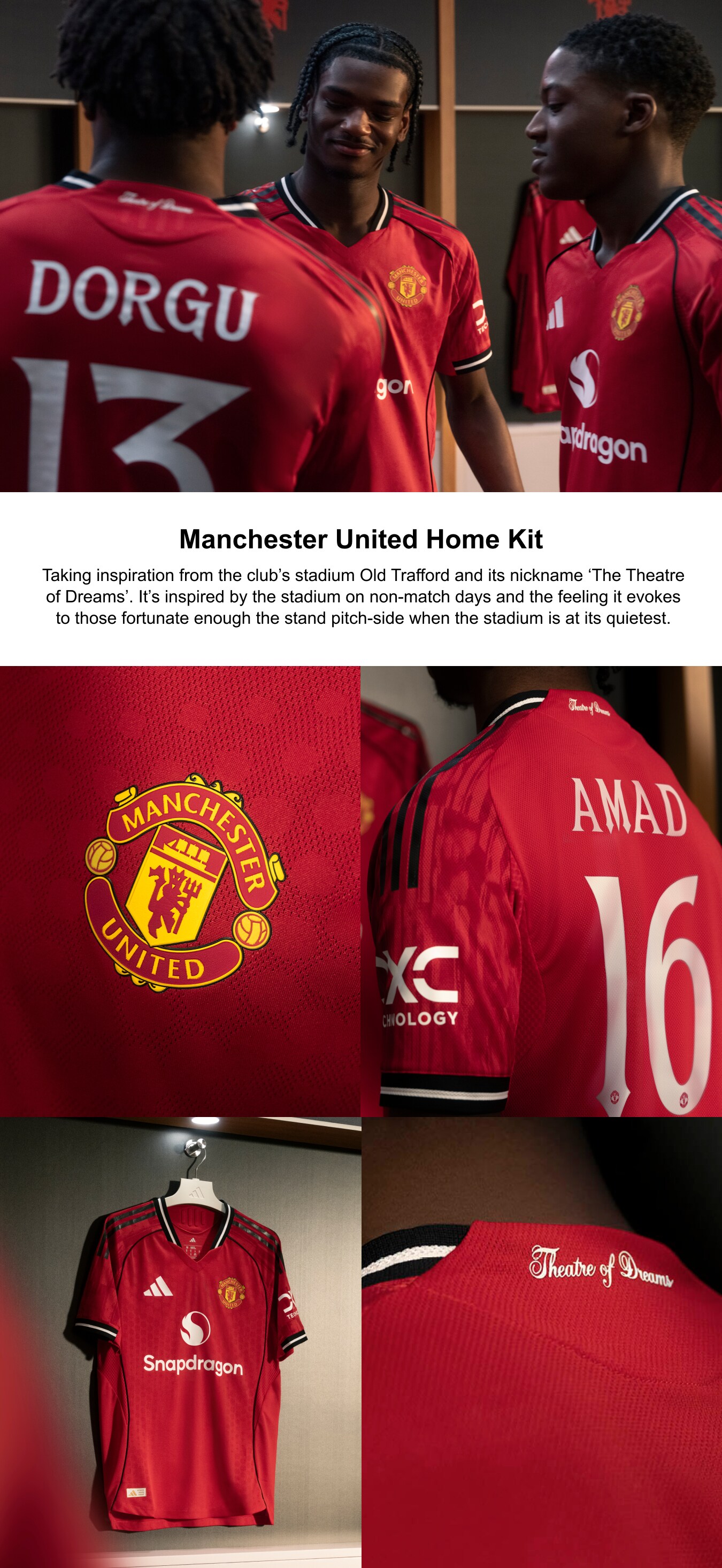 Manchester United adidas WSL Home Shirt 2025-26 with Toone 7 printing